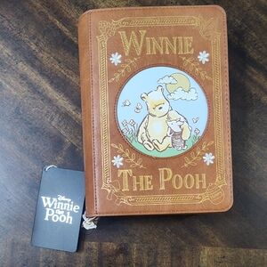 Disney Winnie the Pooh Brown Faux Leather Loungefly Crossbody with Gold Accents